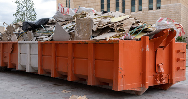 Overloaded Construction Dumpster Rental